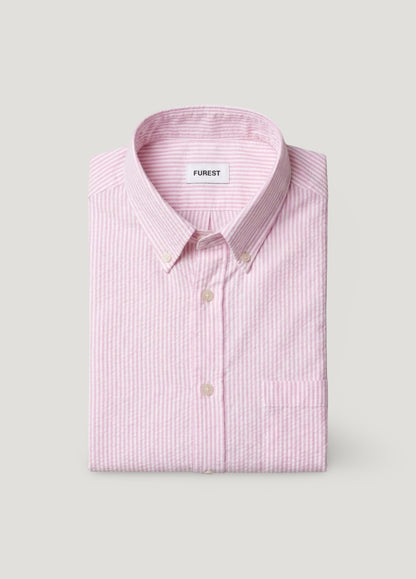 Coral stripe oxford shirt