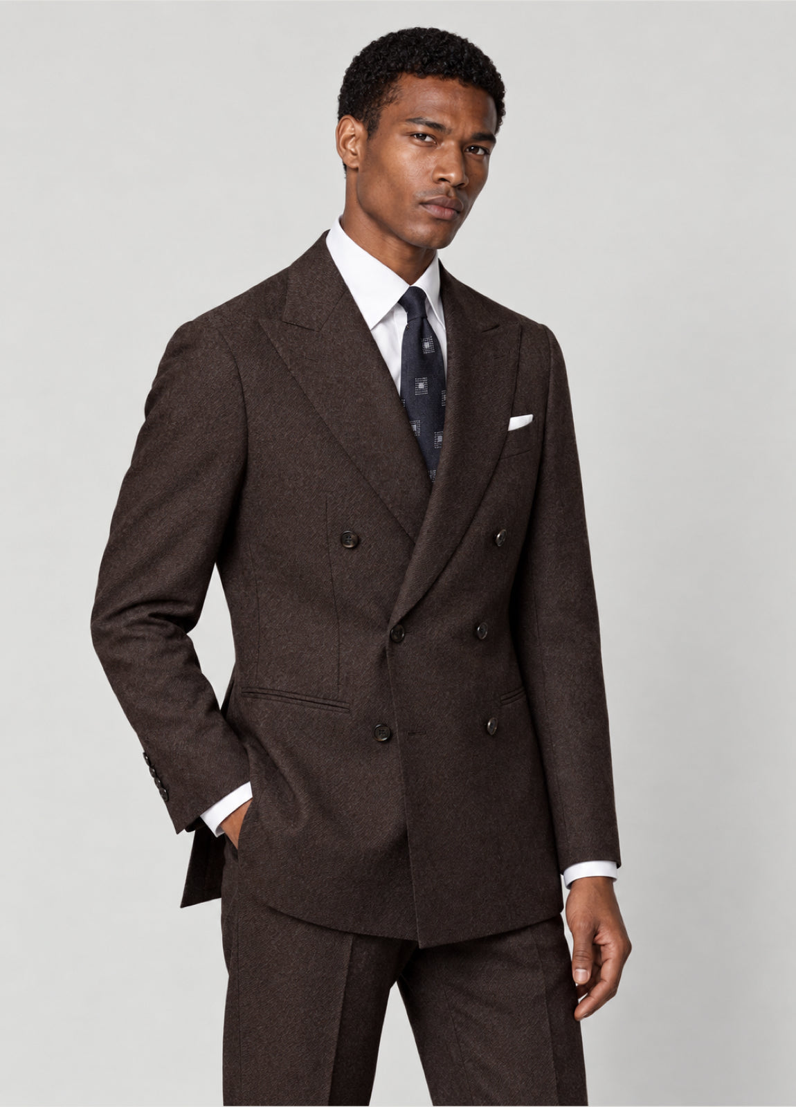 Traje Oxford Tailored Fit marrón jaspeado a medida