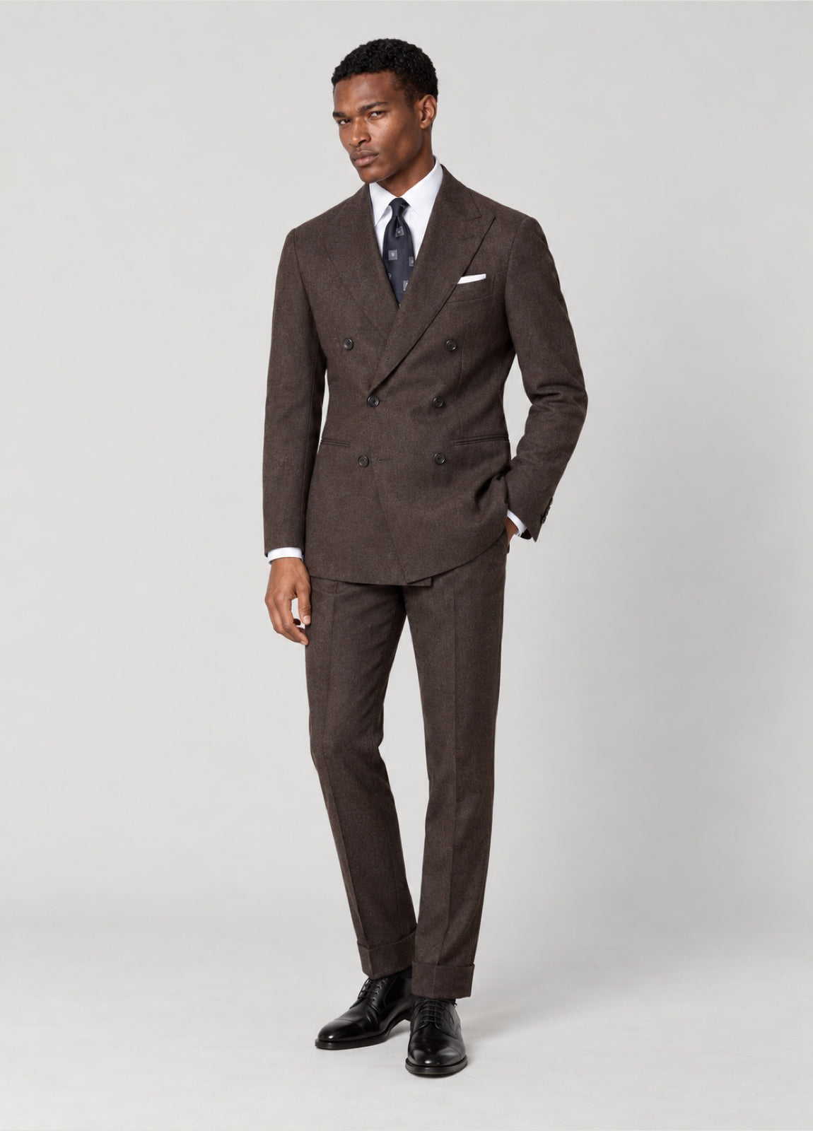Traje Oxford Tailored Fit marrón jaspeado a medida