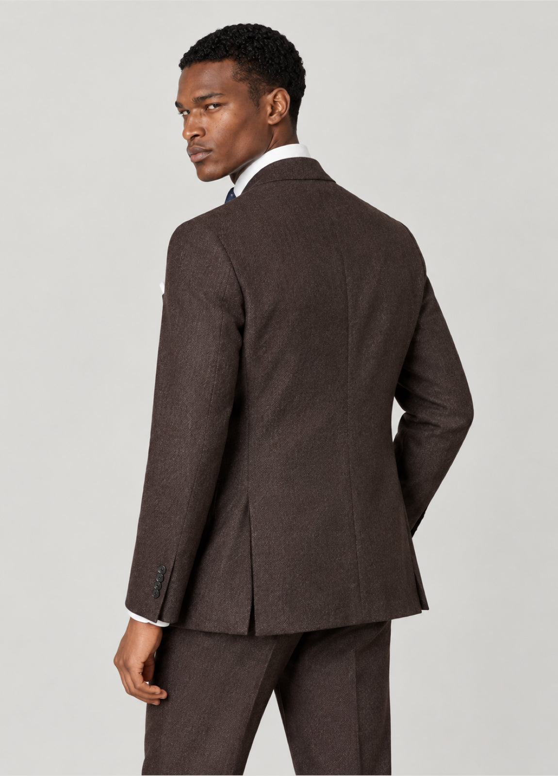 Traje Oxford Tailored Fit marrón jaspeado a medida