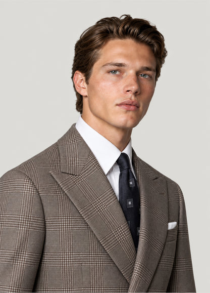 Traje Oxford Tailored Fit príncipe de Gales beige a medida