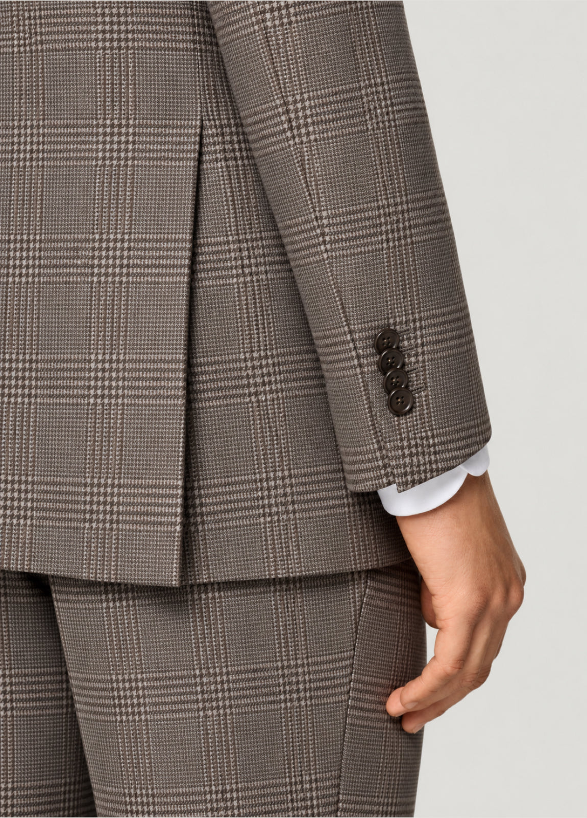 Traje Oxford Tailored Fit príncipe de Gales beige a medida
