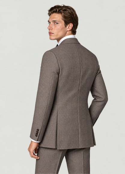 Traje Oxford Tailored Fit príncipe de Gales beige a medida