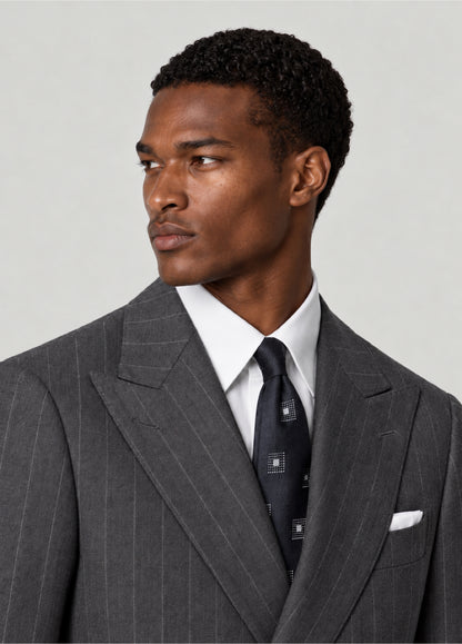 Traje Oxford Tailored Fit gris raya diplomática a medida
