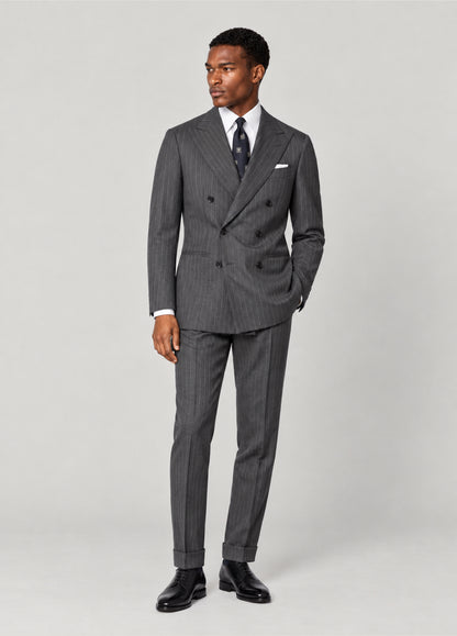 Traje Oxford Tailored Fit gris raya diplomática a medida
