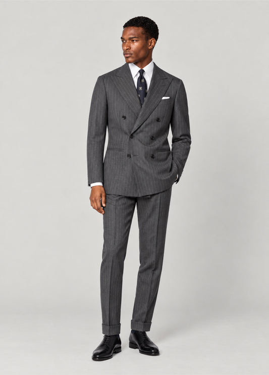 Traje Oxford Tailored Fit gris raya diplomática a medida