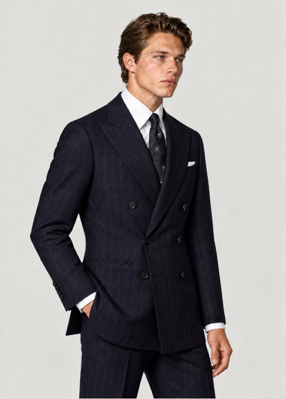 Traje Oxford Tailored Fit marino raya diplomática a medida