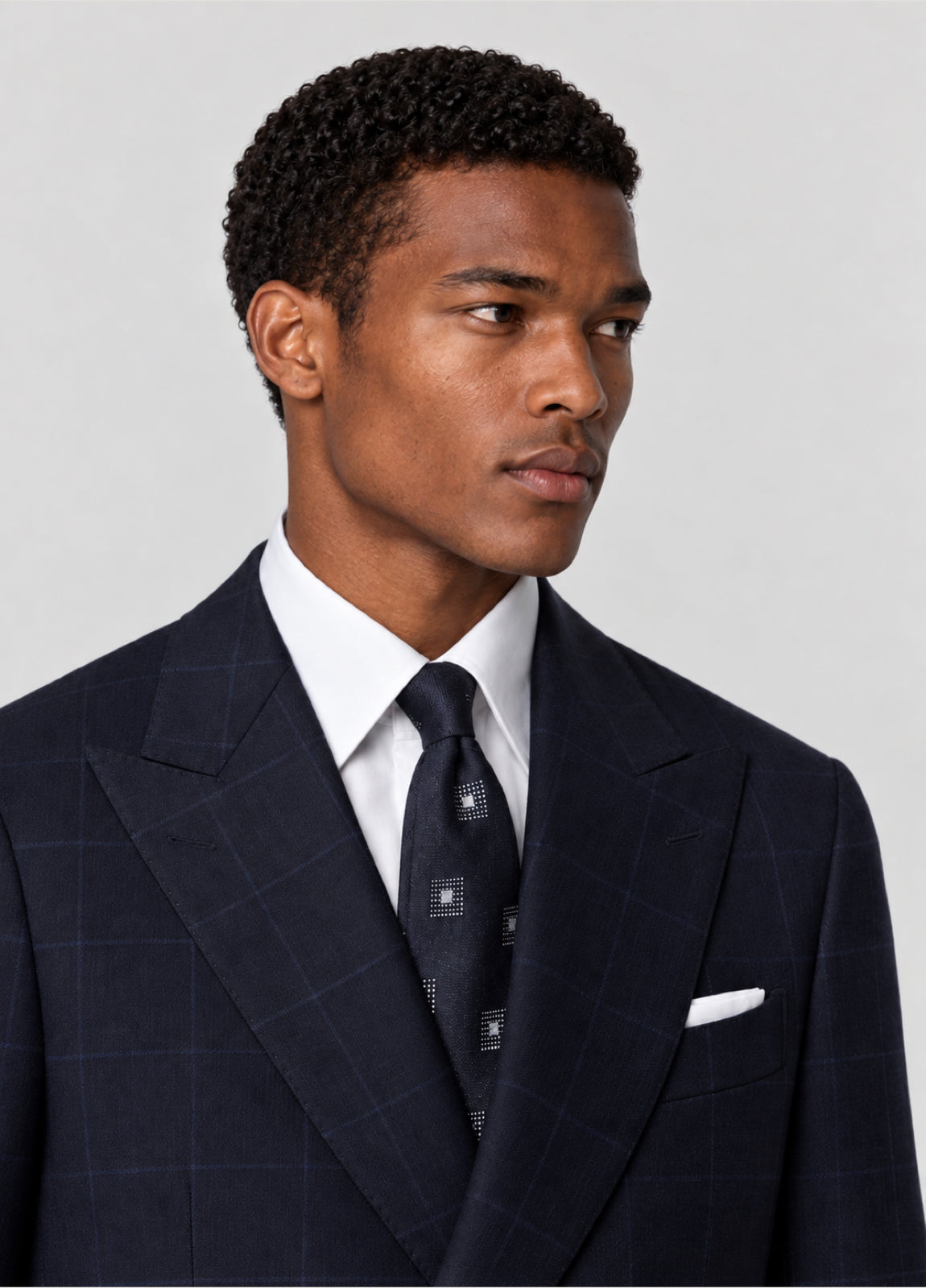 Traje Oxford Tailored Fit marino cuadro ventana azul a medida