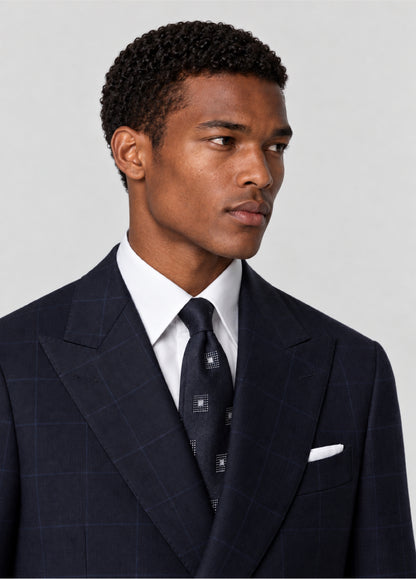 Traje Oxford Tailored Fit marino cuadro ventana azul a medida