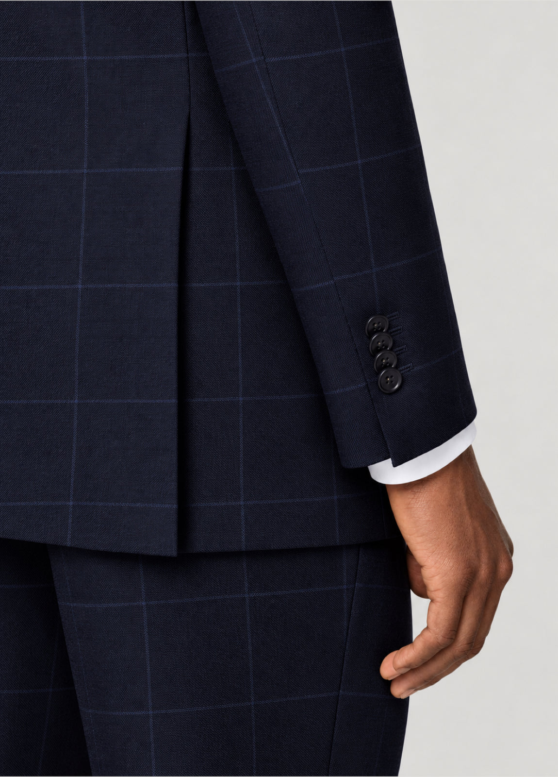 Traje Oxford Tailored Fit marino cuadro ventana azul a medida