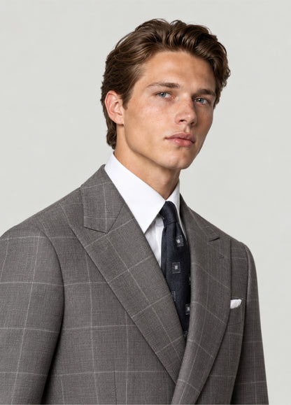 Traje Oxford Tailored Fit gris cuadro ventana a medida