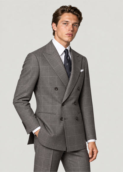 Traje Oxford Tailored Fit gris cuadro ventana a medida