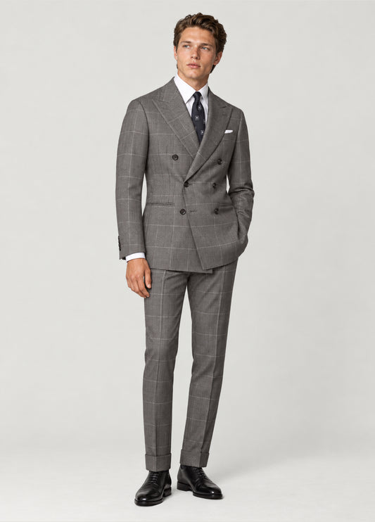 Traje Oxford Tailored Fit gris cuadro ventana a medida