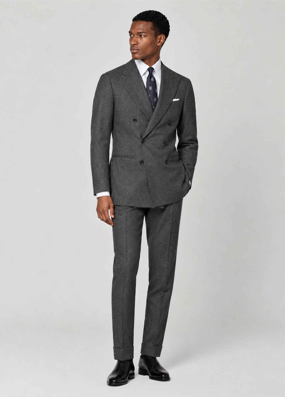 Traje Oxford Tailored Fit gris jaspeado a medida