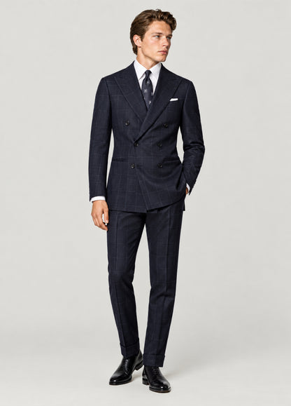 Traje Oxford Tailored Fit marino cuadro ventana blanco a medida