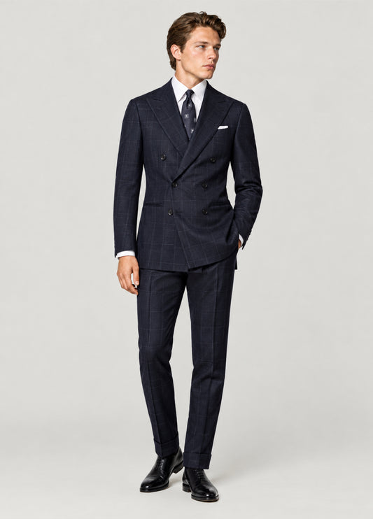Traje Oxford Tailored Fit marino cuadro ventana blanco a medida