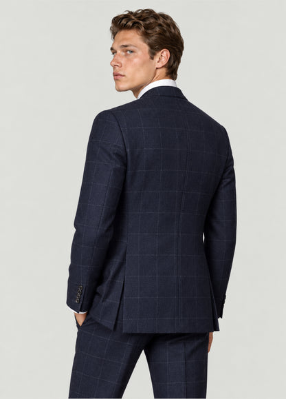 Traje Oxford Tailored Fit marino cuadro ventana blanco a medida