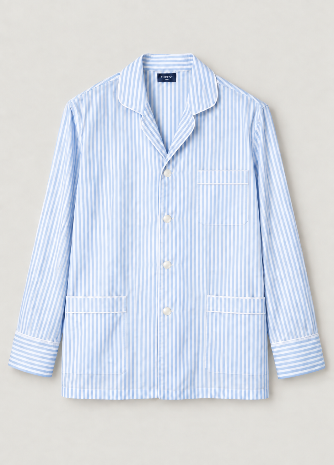 Pijama popelín rayas azul