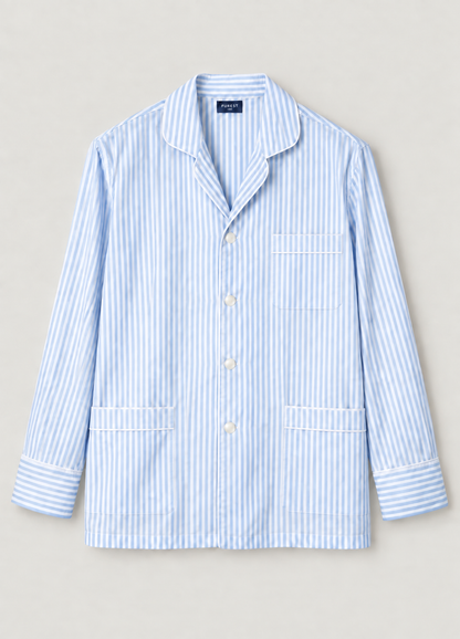Pijama popelín rayas azul