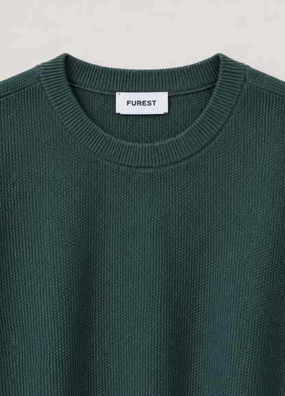 Jersey Crew Neck Grano Arroz Verde