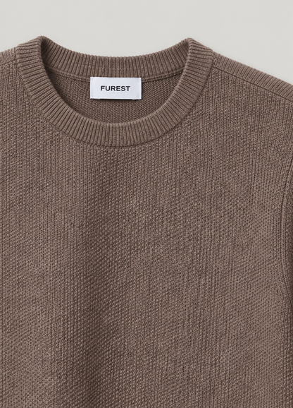 Jersey Crew Neck Grano Arroz Beige Melange