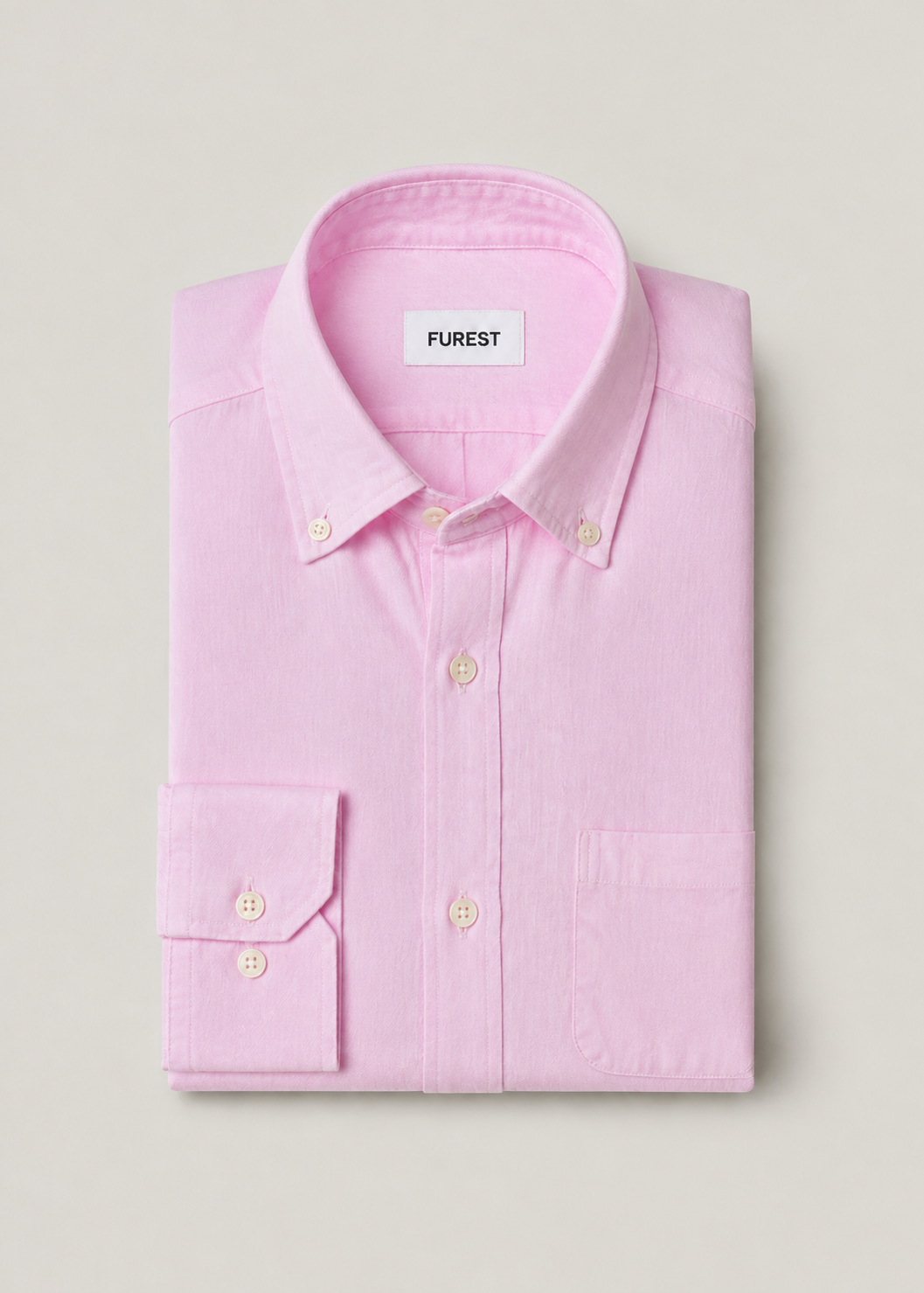Camisa algodón y lino rosa