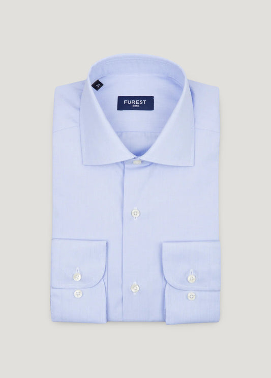 Camisa vestir fil a fil celeste
