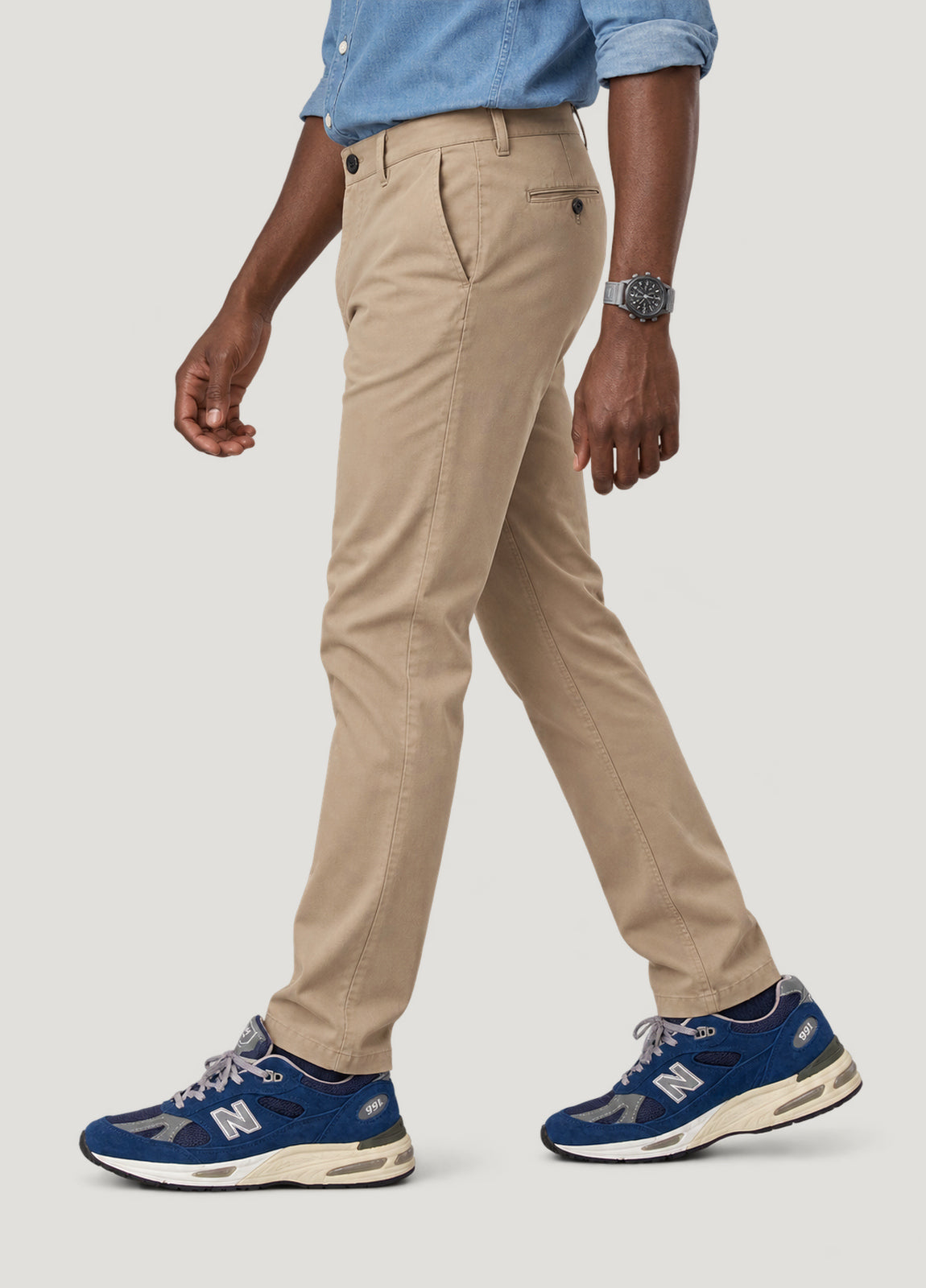 Pantalón Chino Casual Popelín tostado