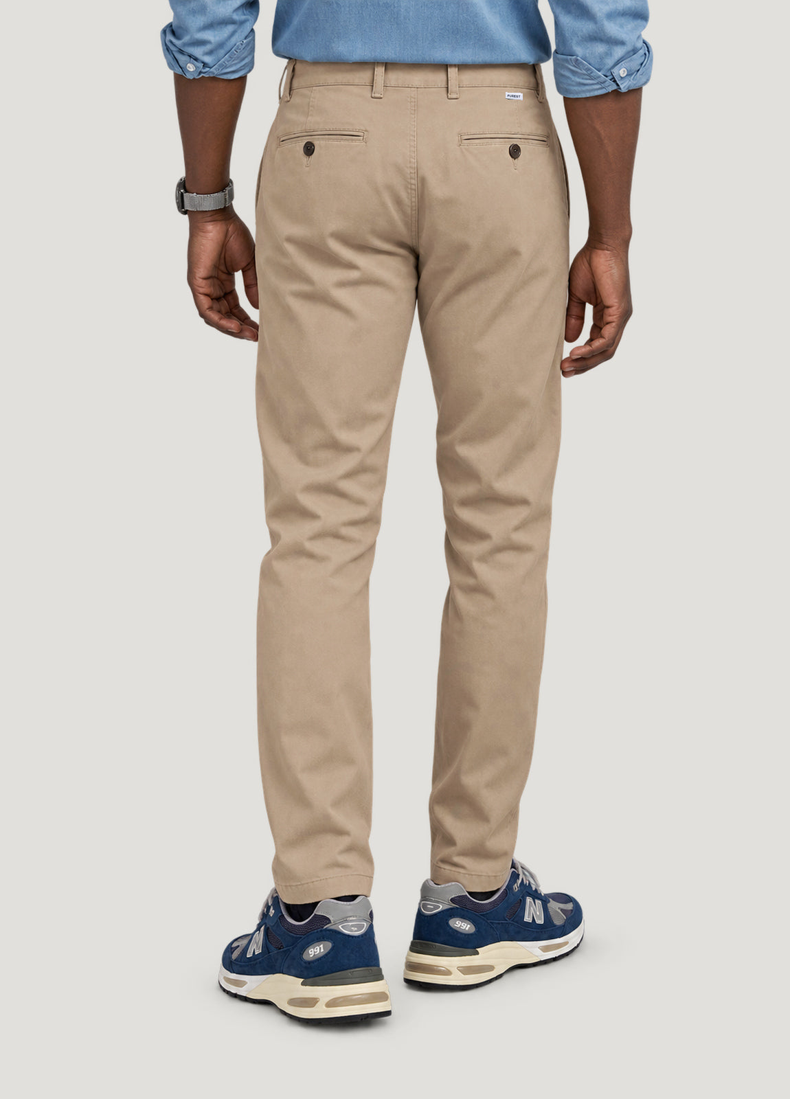 Pantalón Chino Casual Popelín tostado