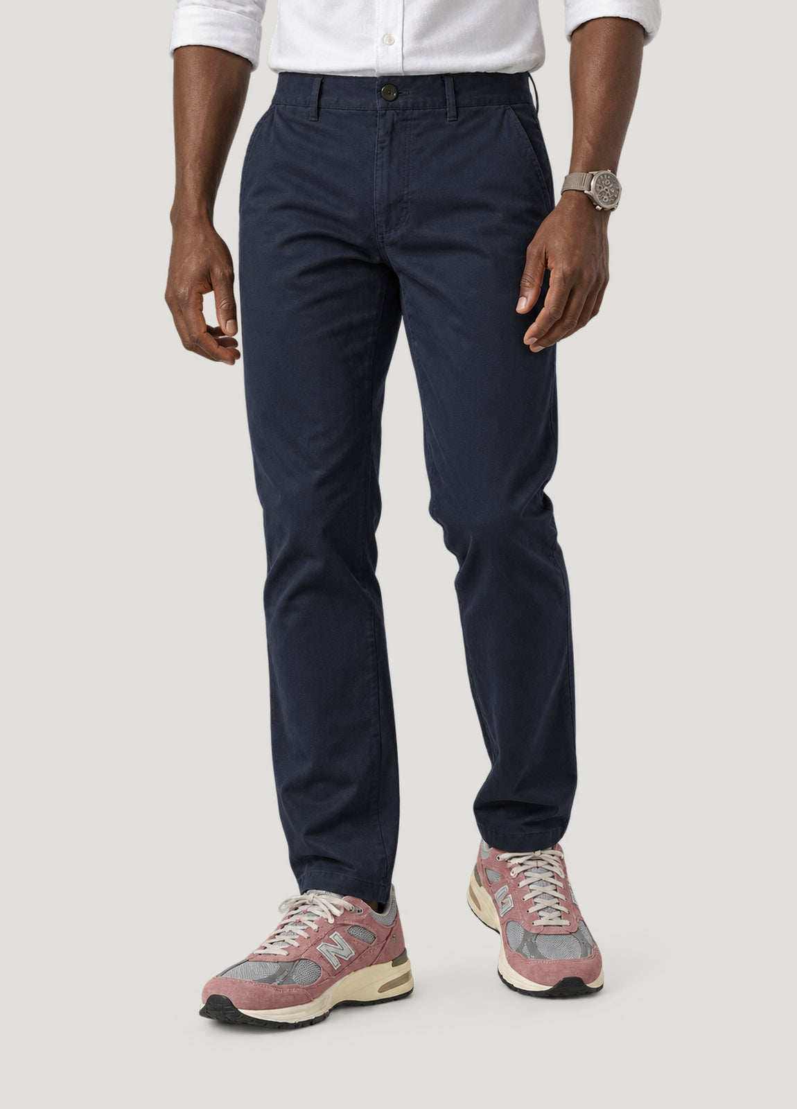 Pantalón Chino Casual Popelín marino