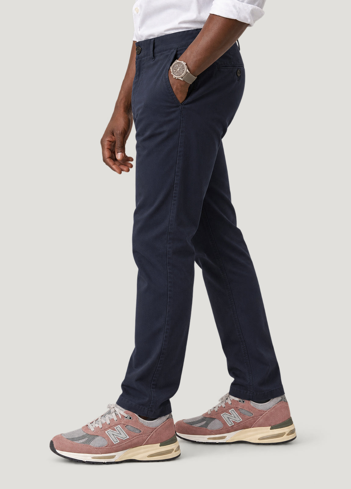 Pantalón Chino Casual Popelín marino