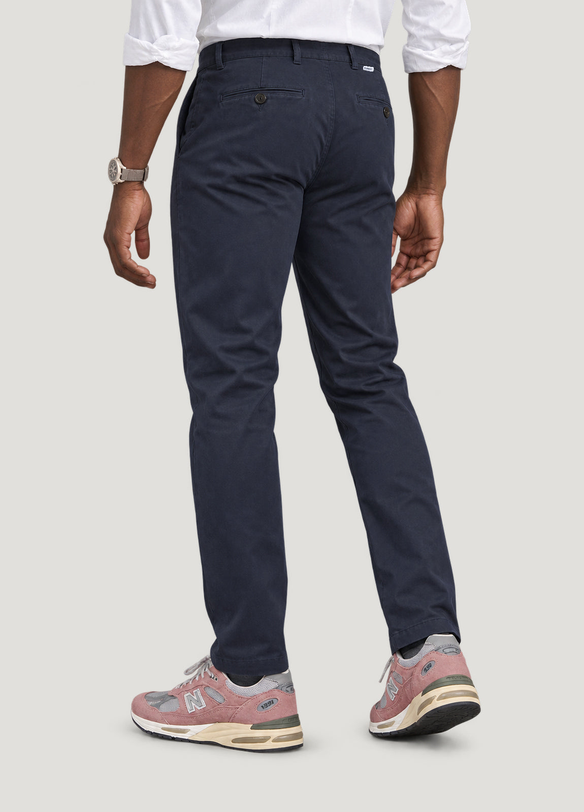 Pantalón Chino Casual Popelín marino