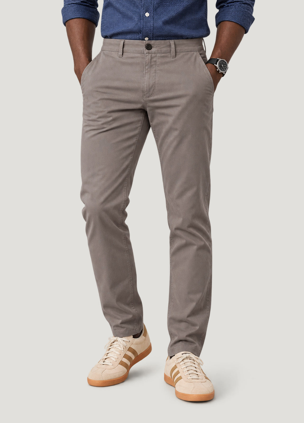 Pantalón Chino Casual Popelín gris