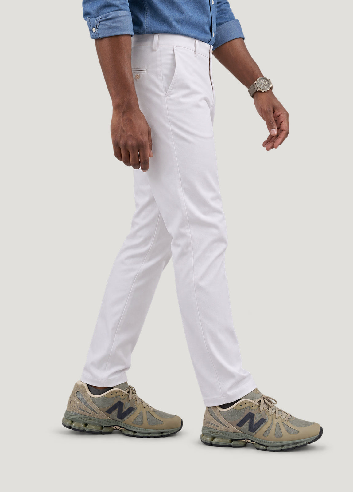 Pantalón casual chino blanco