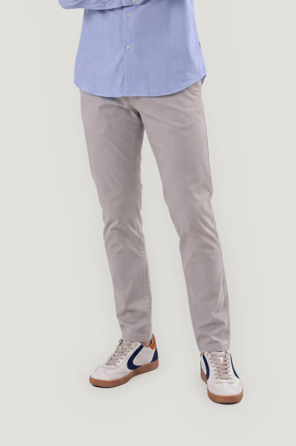 Pearl gray casual chino pants
