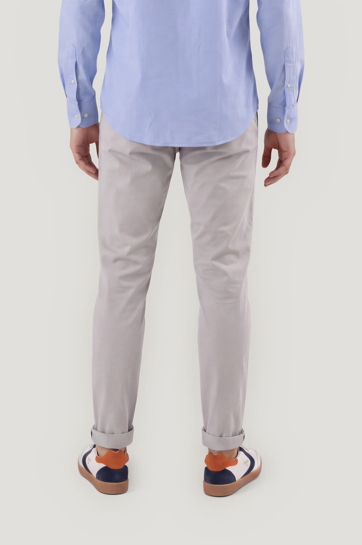 Pearl gray casual chino pants
