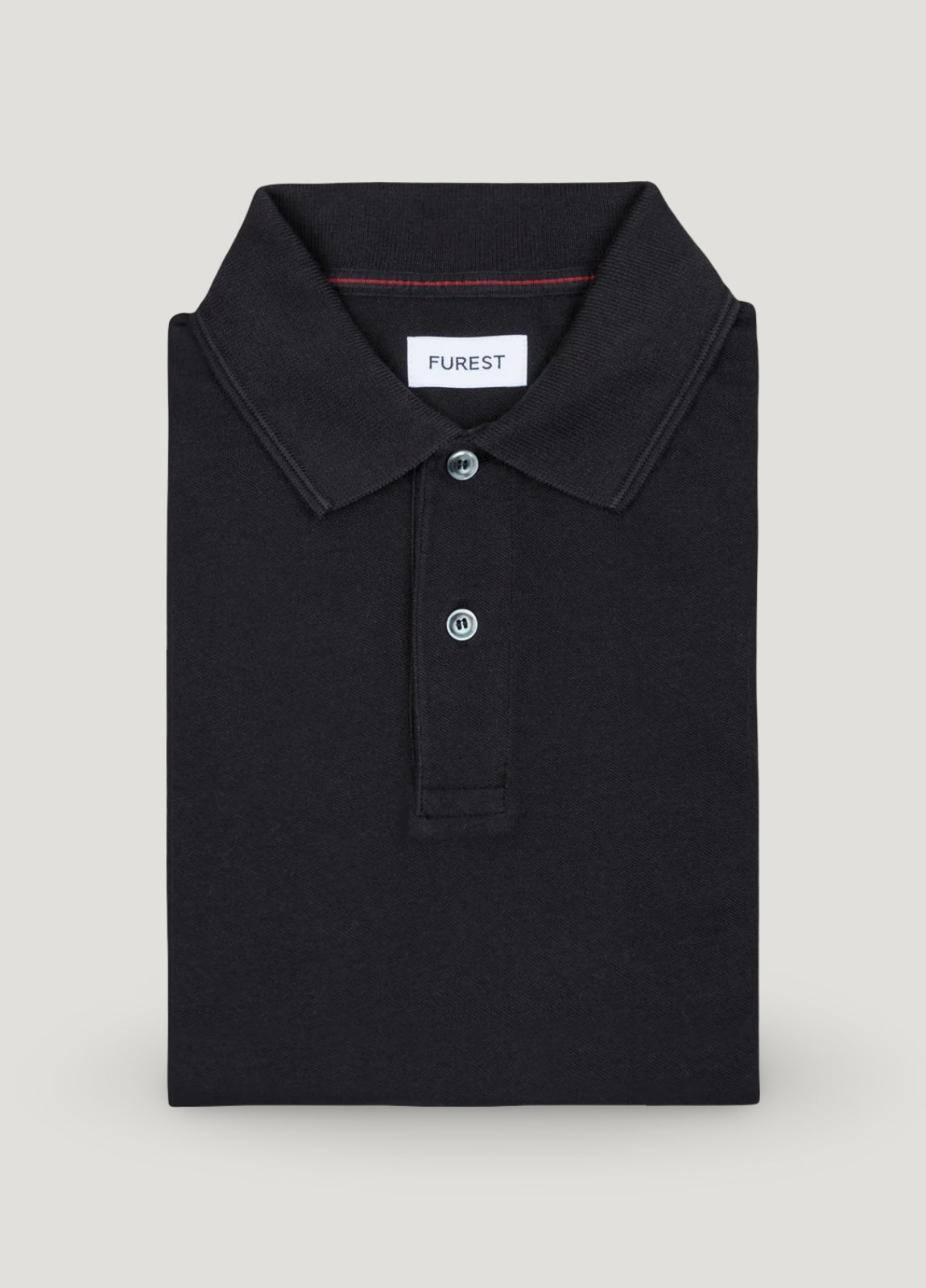 Polo manga larga piqué negro