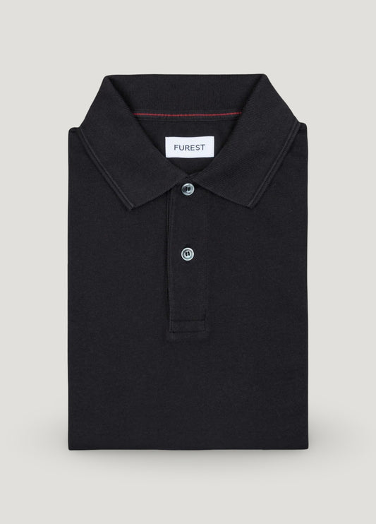Black pique polo