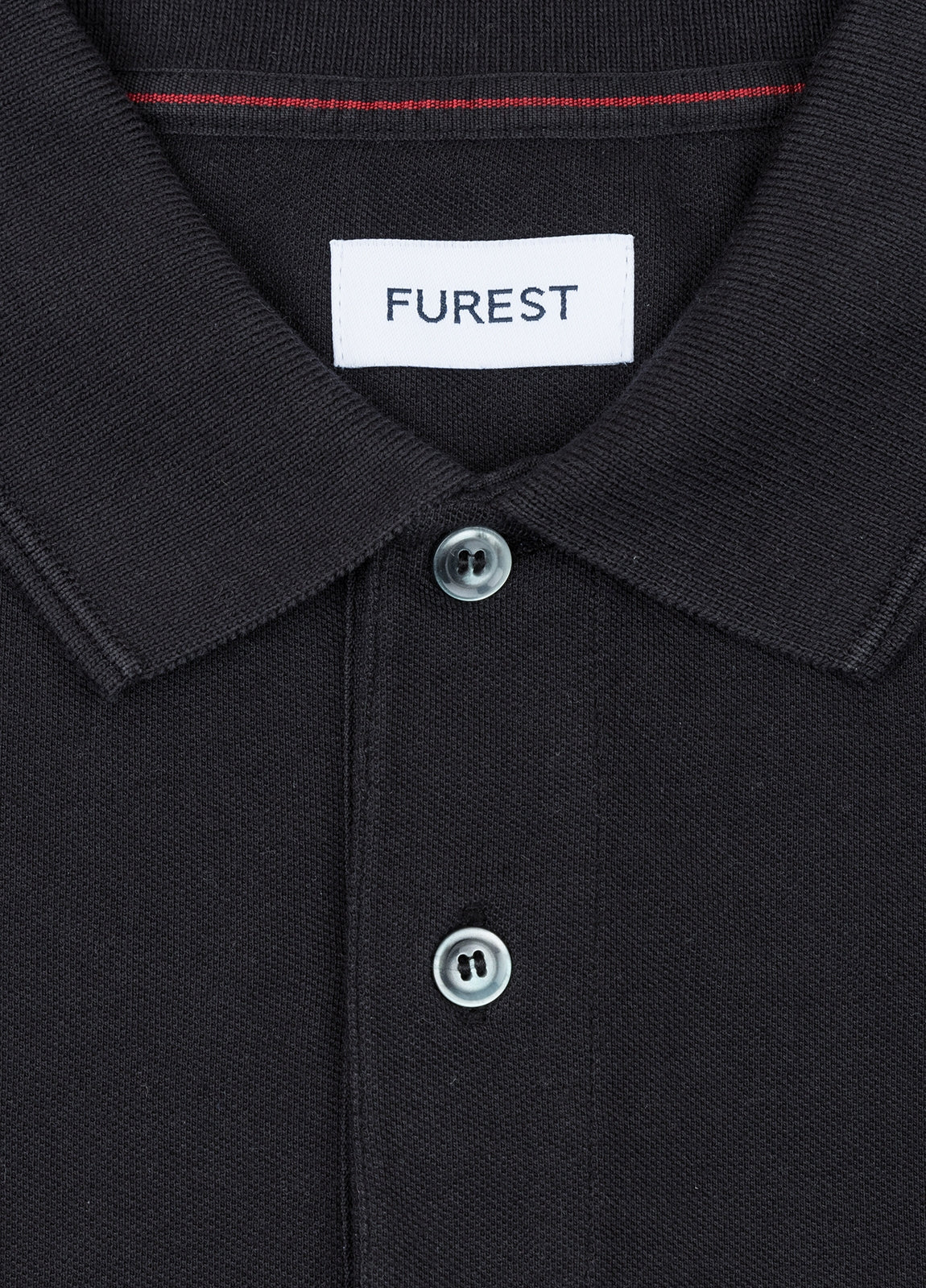 Polo manga larga piqué negro