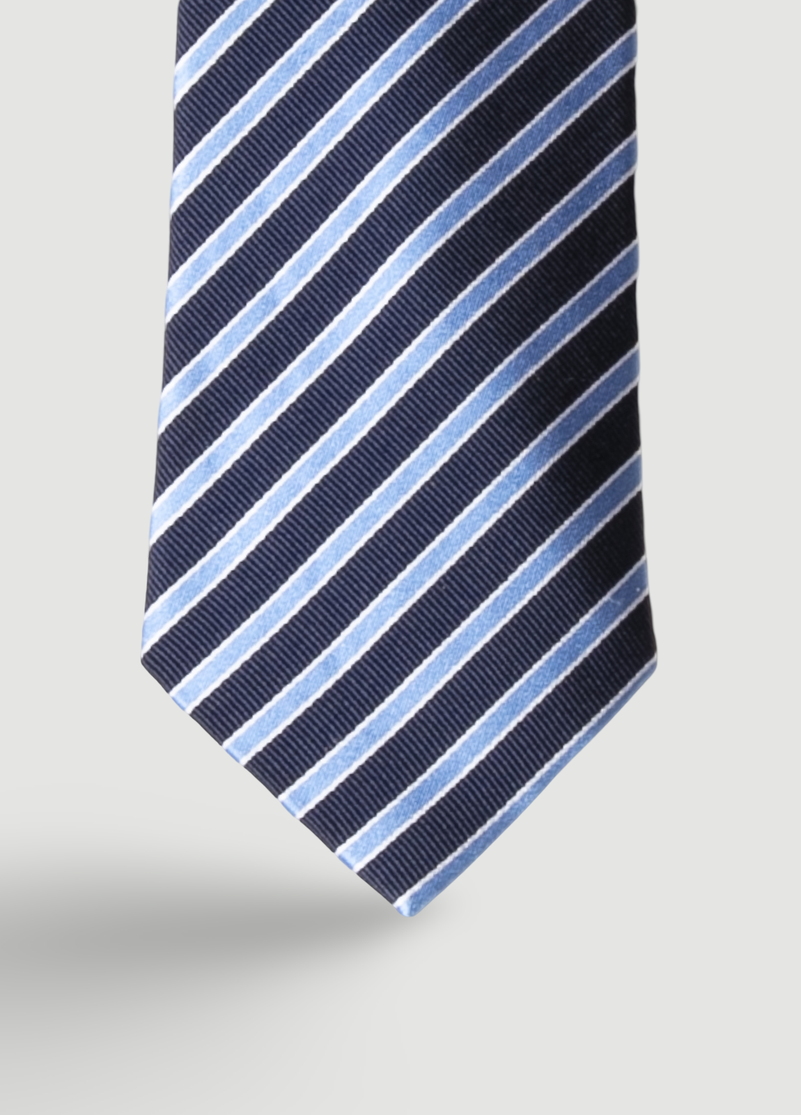 Corbata vestir rayas marino y celeste