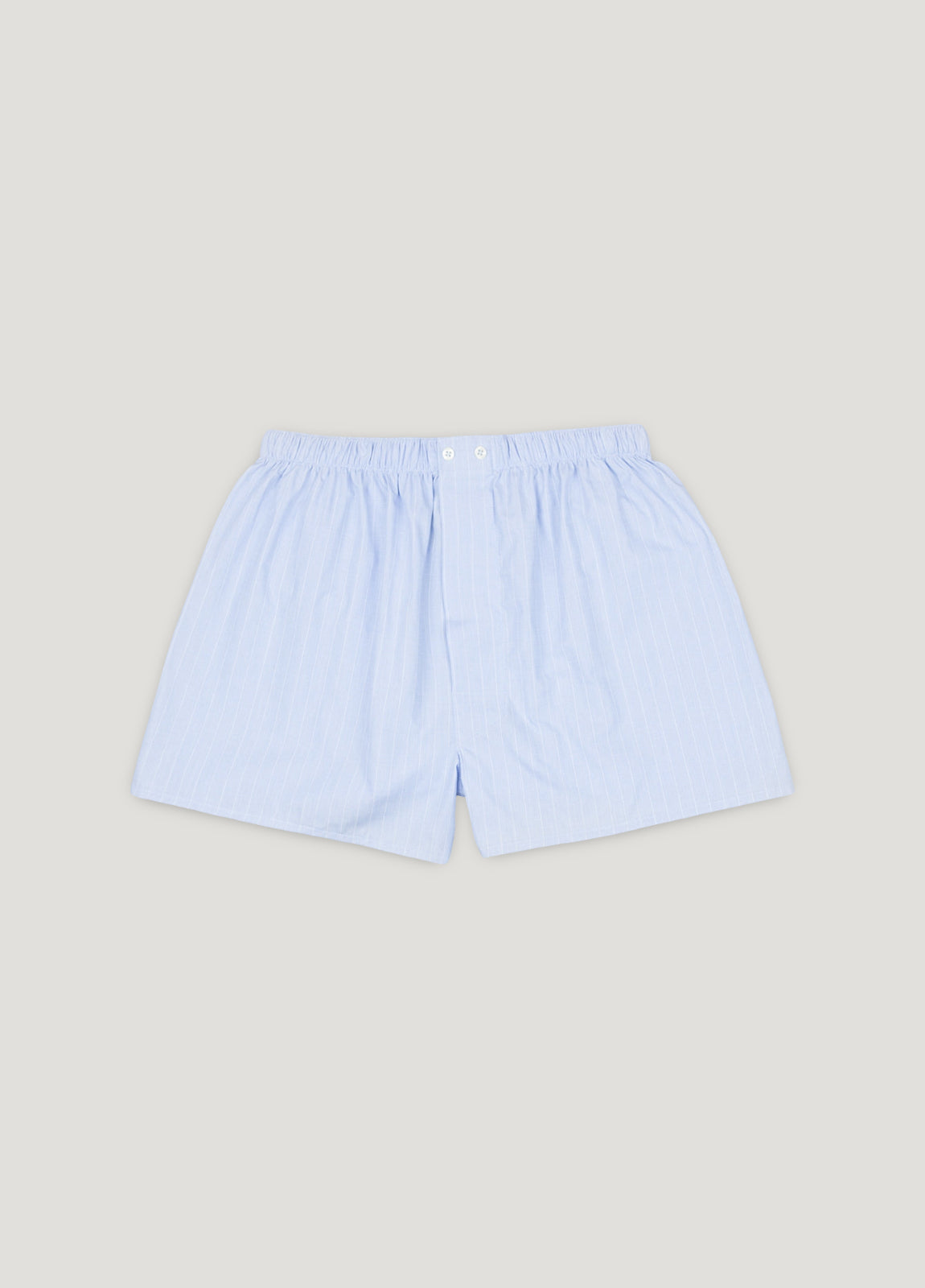 Light blue boxer with white stripes