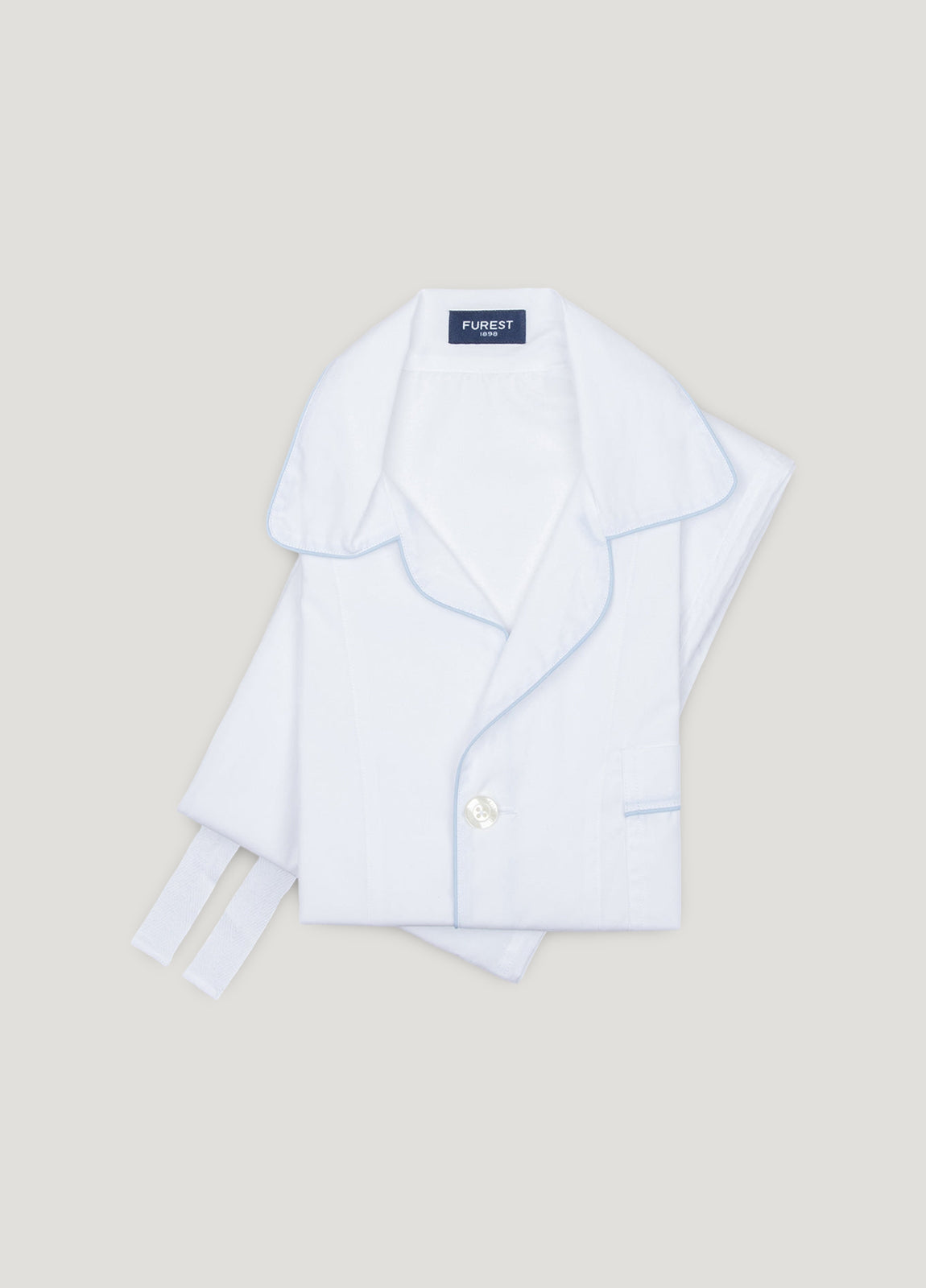 Pijama largo liso blanco con funda incluida