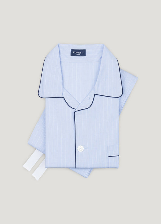 Long light blue striped pajamas with pillowcase included