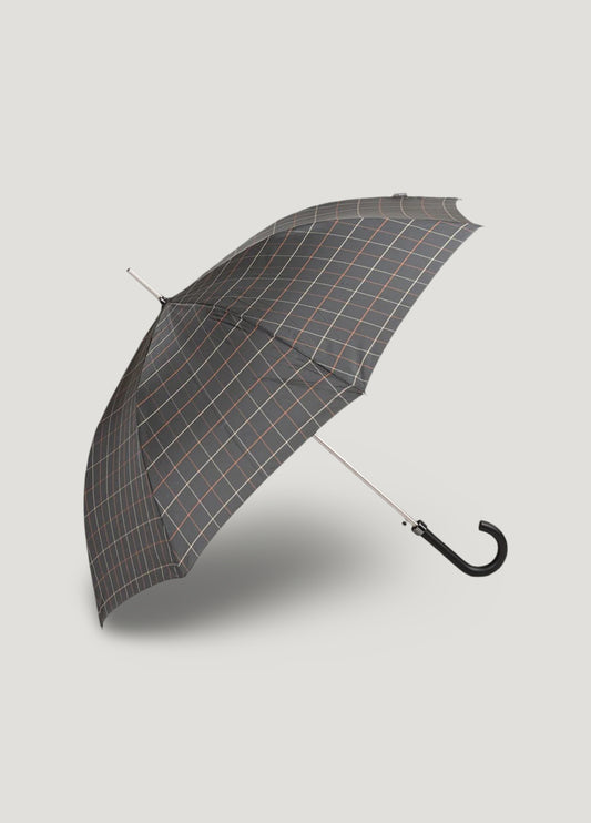 Bottle green checked umbrella