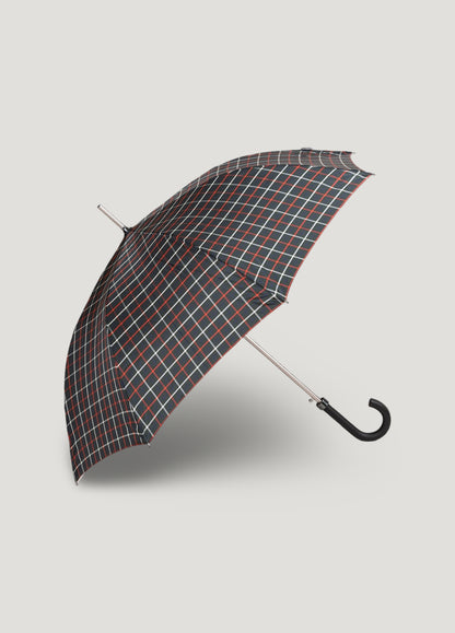Bottle green checked umbrella