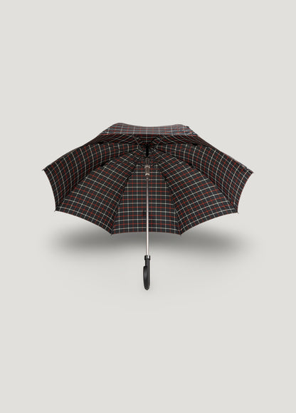 Bottle green checked umbrella