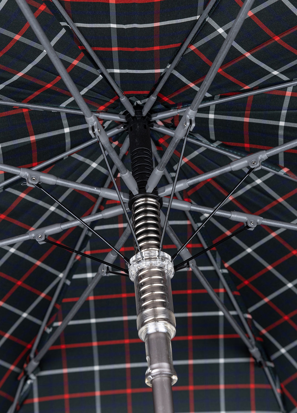 Bottle green checked umbrella