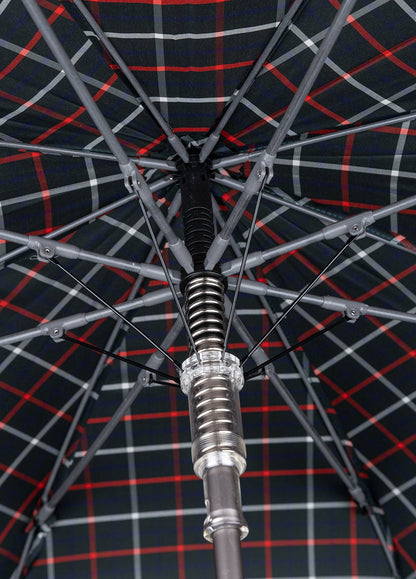 Bottle green checked umbrella