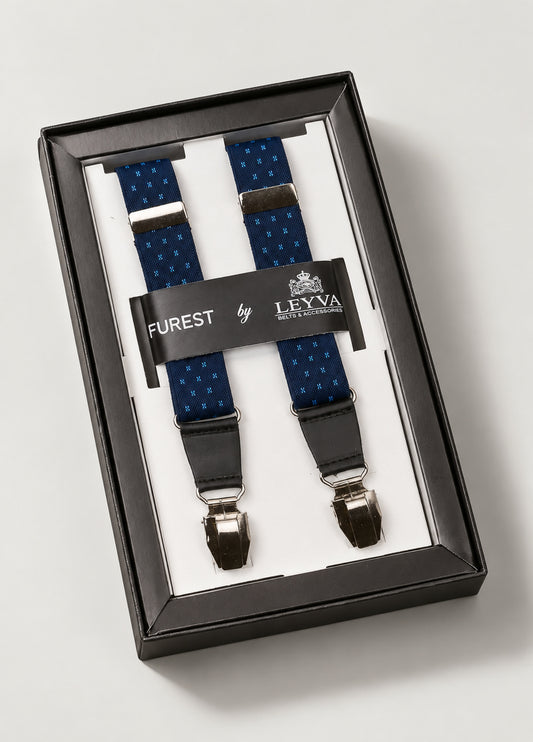 Tirantes vestir microdibujo azul