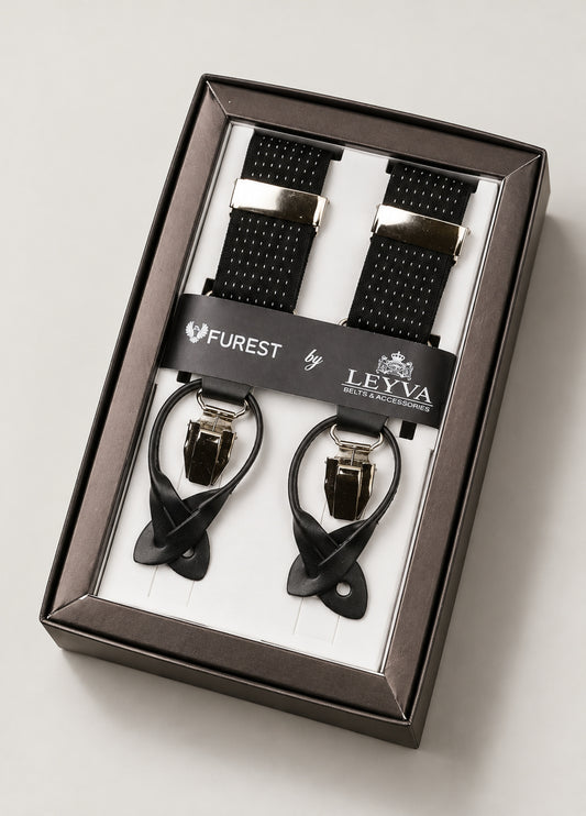 Tirantes  vestir microdibujo negro